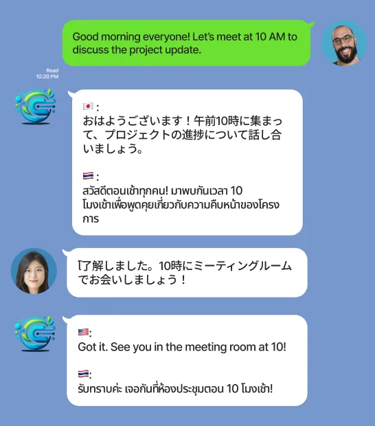 Line Translate a message into Multiple Languages